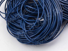 Шнур кожаный 12 воловья кожа округлый 1мм синий (1м)