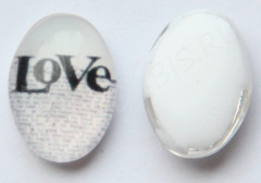 Кабошон стеклянный 12 Овал 18*13*5,8мм рисунок 09 (стекло)