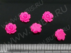 Кабошон декоративный 48 Розочка 7*7*3мм фуксия (резин) (5шт.)