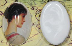 Кабошон стеклянный 16 Овал 30*20*8,5мм рисунок 15 (стекло)