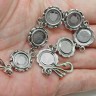 Купить Основа (заготовка) для браслета №48 с 7-ю сеттингами 10мм 21см античное серебро (литьё и Iron) с доставкой по России