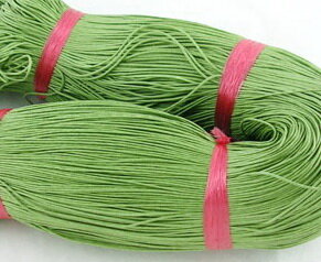 (СКИДКИ!!!) Вощёный х/б шнур 1мм светло-зелёный (ок. 75м)