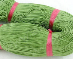 (СКИДКИ!!!) Вощёный х/б шнур 1мм светло-зелёный (ок. 75м)