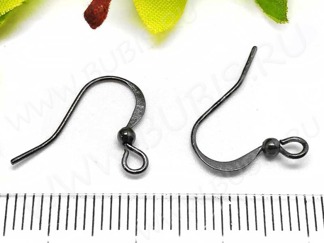 Швензы-крючки №017 с шариком 16*16мм чёрный никель (Brass) (1 пара)