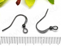 Швензы-крючки №017 с шариком 16*16мм чёрный никель (Brass) (1 пара)