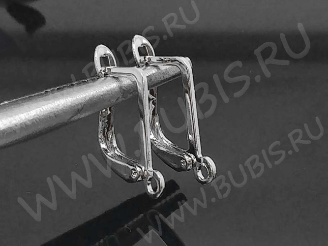 Швензы с английским замком №50 прямоугольные 18*13*2мм цвет платины (Brass) (1 пара)