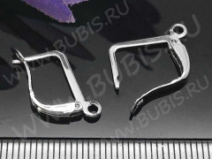 Швензы с английским замком №50 прямоугольные 18*13*2мм цвет платины (Brass) (1 пара)