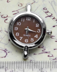 Заготовка для часов 048 32*25*7,5мм цвет платины+коричневый (часы)