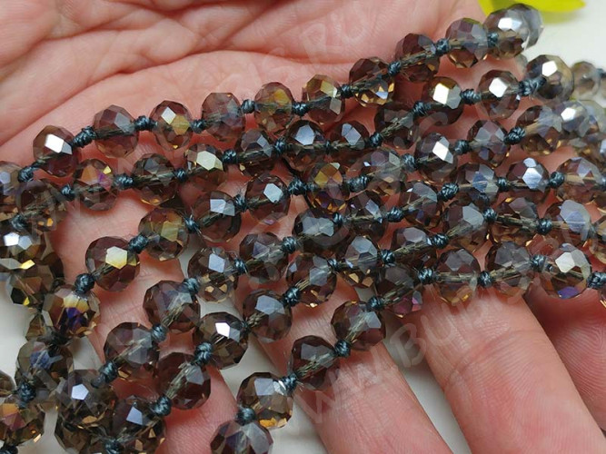 (СКИДКИ!!!) Бусина Абакус гранёный 8*8*5,5мм Хрусталь раухтопаз с АВ прозрачный (имитация Сваровски) (10шт.)