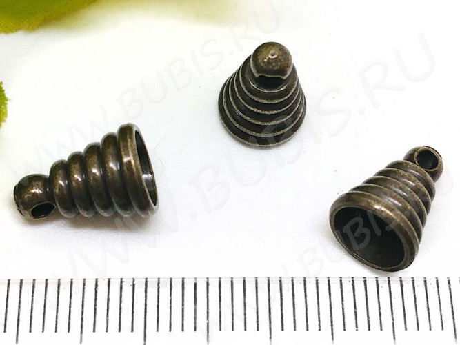 Концевик 064 шапочка подвеска 11*8*8мм античная бронза (Brass)
