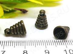 Концевик 064 шапочка подвеска 11*8*8мм античная бронза (Brass)