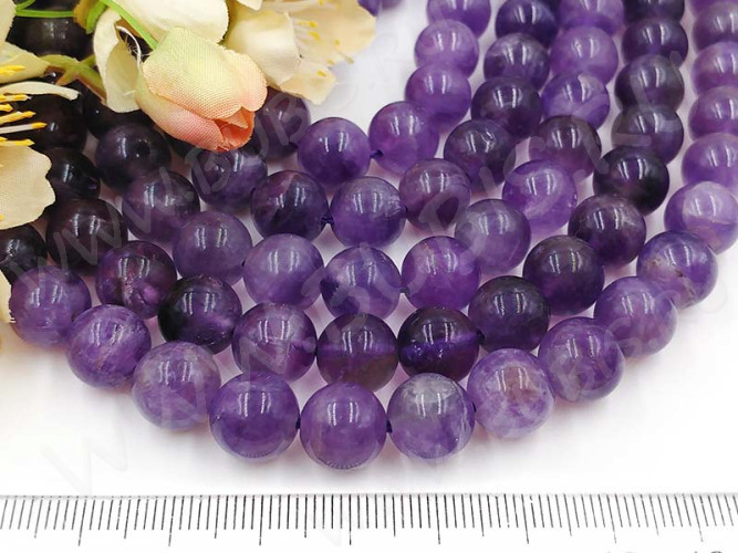 (СКИДКИ!!!) Бусина округлая 10мм Аметист натуральный (камни) (10шт)