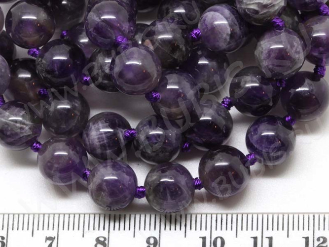 (СКИДКИ!!!) Бусина округлая 10мм Аметист натуральный (камни) (10шт)