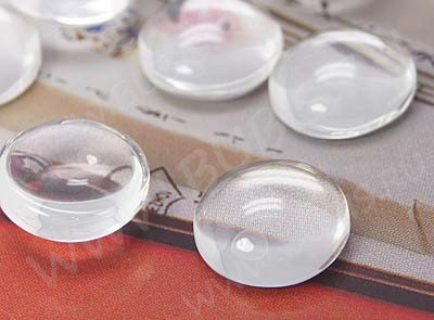 (СКИДКИ!!!) Кабошон стеклянный 08 Круг 12*12*6мм прозрачный (стекло) (10шт)