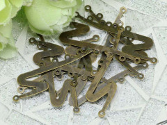 (СКИДКИ!!!) 147 Коннектор на 5 нитей Загогулина 37*12*0,3мм античная бронза (Iron) (10шт.)