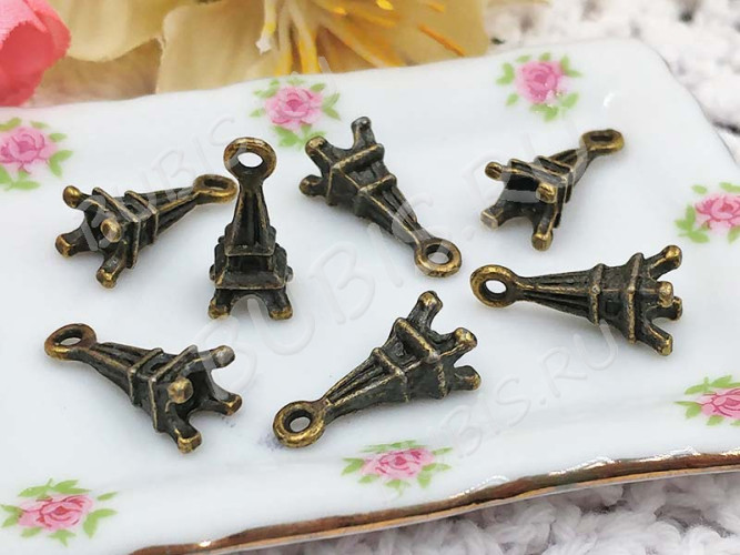 (СКИДКИ!!!) Подвеска Эйфелева башня 02 3D 15,5*6*5,5мм античная бронза (литьё) (10шт.)