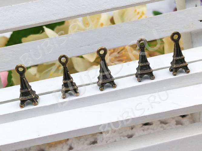 (СКИДКИ!!!) Подвеска Эйфелева башня 02 3D 15,5*6*5,5мм античная бронза (литьё) (10шт.)