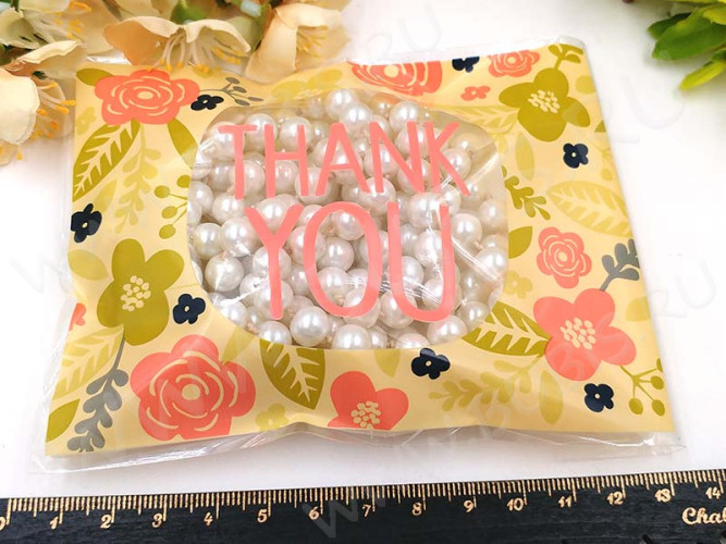 Пакет 22 с липким слоем 13*10см Thank You прозрачный (упаковка) (10шт)