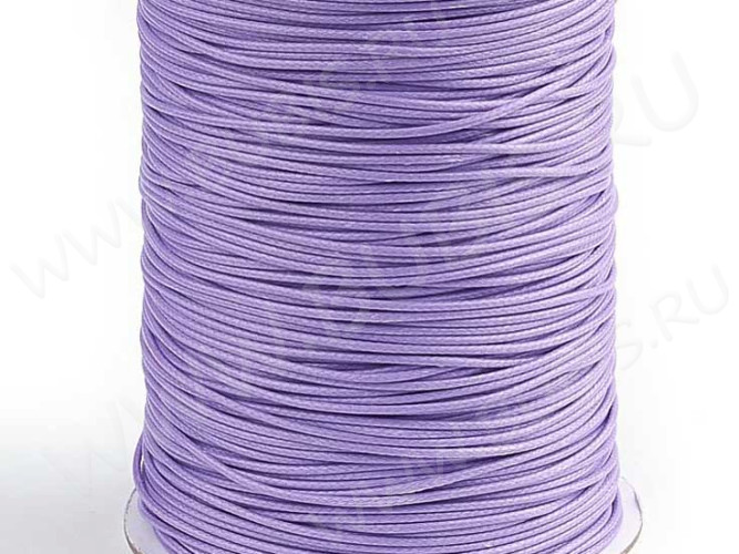 Вощёный полиэстеровый шнур "корейский" 1мм светло-фиолетовый (1м)