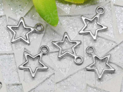 Подвеска Звёздочка 04 двусторонняя 14,5*12*1мм античное серебро (литьё) (10шт)