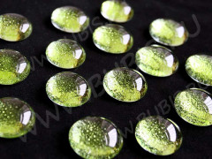 Кабошон Фьюзинг Круглый 18мм Зёленый Текстура мелкие пузыри