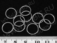 Колечки обычные 12*1,2мм толстые цвет платины (Iron) (10шт.)