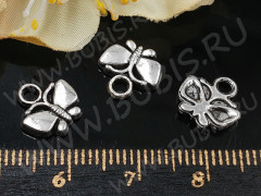 (СКИДКИ!!!) Подвеска Бабочка 47 10*10*1,8мм античное серебро (литьё) (10шт.)