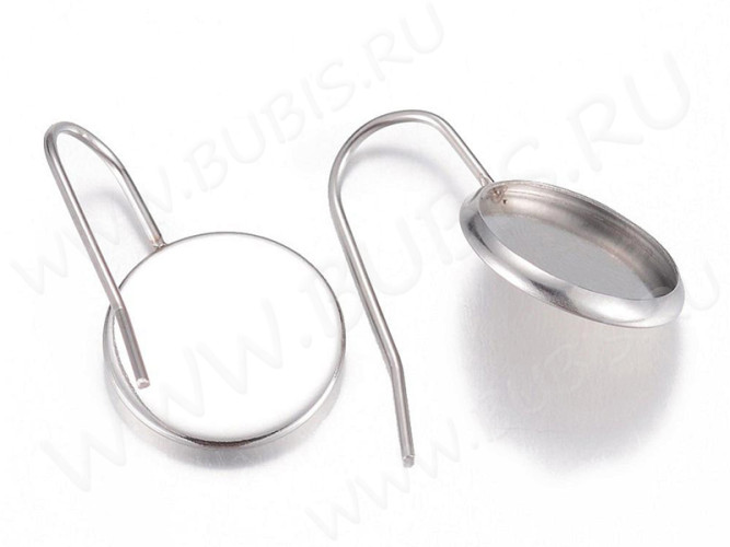 Швензы-крючки №089 с сеттингом 12мм 22*14мм цвет платины (Хирургическая сталь) (1 пара)