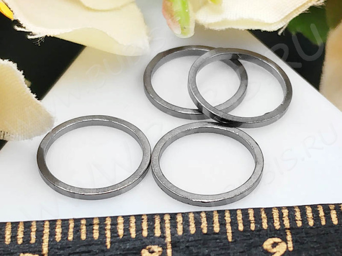 Декоративный элемент 016 Круг рамка контур коннектор 10*10*0,9мм чёрный никель (Brass) (10шт.)