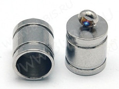 Концевик 114 10*6*6мм для шнура до 5мм цвет платины (Хирургическая сталь)