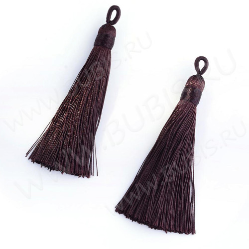 Декоративный элемент 078 Кисть струящаяся 90*9мм тёмно-коричневая (декоративные элементы) (1 ПАРА)