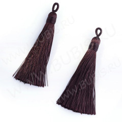 Декоративный элемент 078 Кисть струящаяся 90*9мм тёмно-коричневая (декоративные элементы) (1 ПАРА)