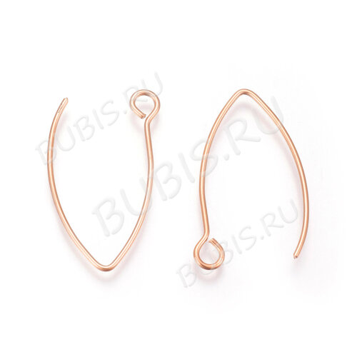 Швензы-крючки №108-RG петли большие 25*15*0,7мм розовое золото (Хирургическая сталь) (1 пара)