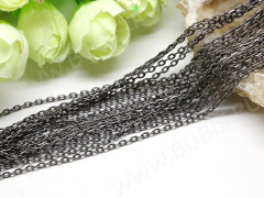Цепочка I037 с плоским звеном 3*2мм чёрный никель (Iron) (50см)