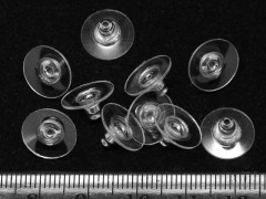 Зажимы для пуссет (гвоздиков) и швенз №27 12*6мм прозрачные+цвет платины (Хирургическая сталь) (10 пар) 