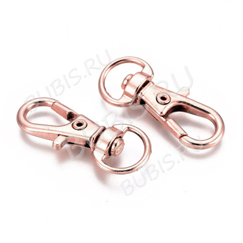 Карабин для брелка 03 32,5*13*5мм розовое золото (Iron)