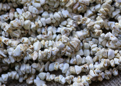 Крошка (галтовка) каменная 071 крупная 9-12мм Говлит молочный (камни) (нить с замком прим.45см)