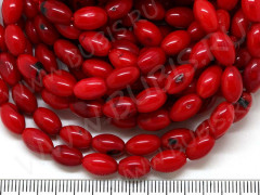 Бусина каменная Бочонок 09 10*6*6мм Коралл красный натуральный (камни)(10шт)