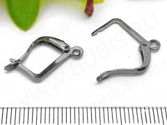 Швензы с английским замком №50 прямоугольные 18*13*2мм чёрный никель (Brass) (1 пара)