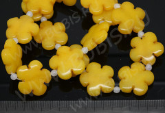 Бусина каменная Цветочек 01 20,5*20*6мм Кварцит тонир. жёлтый (камни)