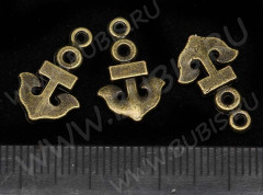 Подвеска Якорь 05 двусторонняя 16,7*10*1,9мм античная бронза (литьё)