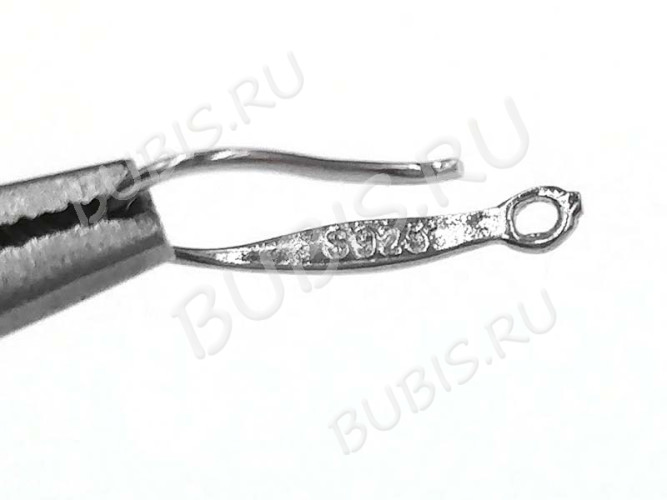 Швензы-крючки №076 посеребрённые с пробой 925 16*7*2,5мм цвет платины (Sterling Silver plated) (1 пара)