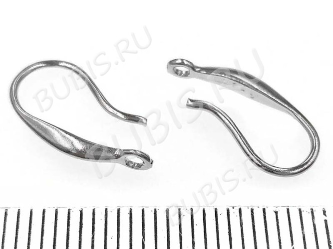 Швензы-крючки №076 посеребрённые с пробой 925 16*7*2,5мм цвет платины (Sterling Silver plated) (1 пара)