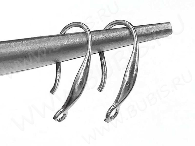 Швензы-крючки №076 посеребрённые с пробой 925 16*7*2,5мм цвет платины (Sterling Silver plated) (1 пара)