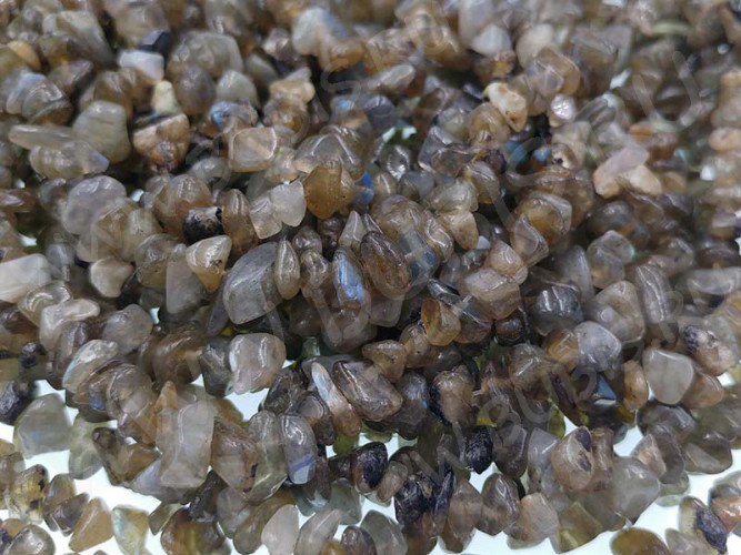 Крошка (галтовка) каменная 196 5-10мм Лабрадорит натуральный (камни) (нить 40-42см)