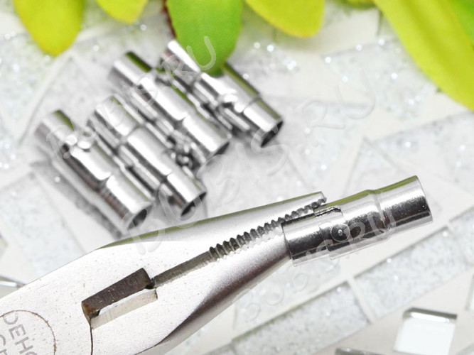 Магнитный замочек №45 слайдер лифт для вклеивания 5,8-6мм 17*8*7мм серебристый (Brass)