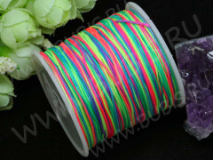 Нейлоновый шнур 05 круглый 1мм меланж НЕОН (1м)