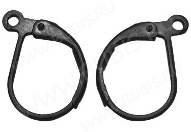 (СКИДКИ!!!) Швензы с французским замком №01 крабики 15*10мм чёрный никель (Brass) (10 пар)