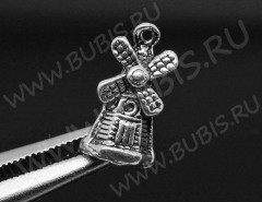 Подвеска Мельница 01 3D 18,5*10*8мм античное серебро (литьё)