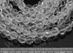 Бусина округлая гранёная 6мм чистая прозрачная (стекло) (10шт)